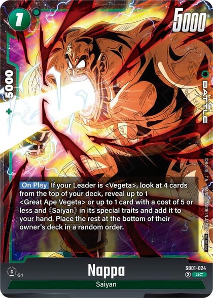 Nappa (Limited Pack 02), Tournament and Championship Promos SB01-024