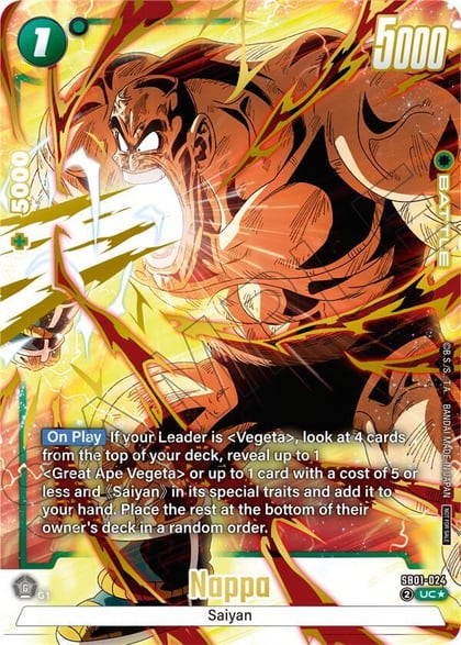 Nappa (Limited Pack 02) (Alternate Art), Tournament and Championship Promos SB01-024