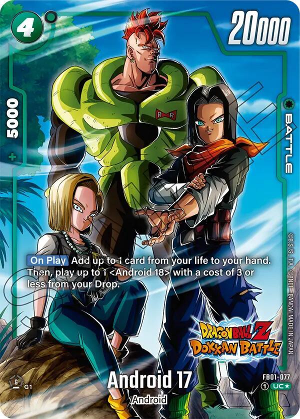 Android 17 - FB01-077 (Dragon Ball Z Dokkan Battle Alternate Art), Awakened Pulse Alternate Art Reprints FB01-077