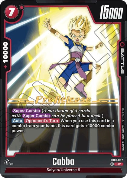 Cabba, Awakened Pulse Pre-Release Cards FB01-007