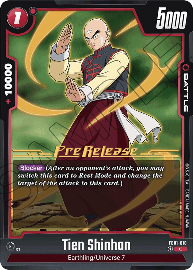 Tien Shinhan - FB01-018, Awakened Pulse Pre-Release Cards FB01-018