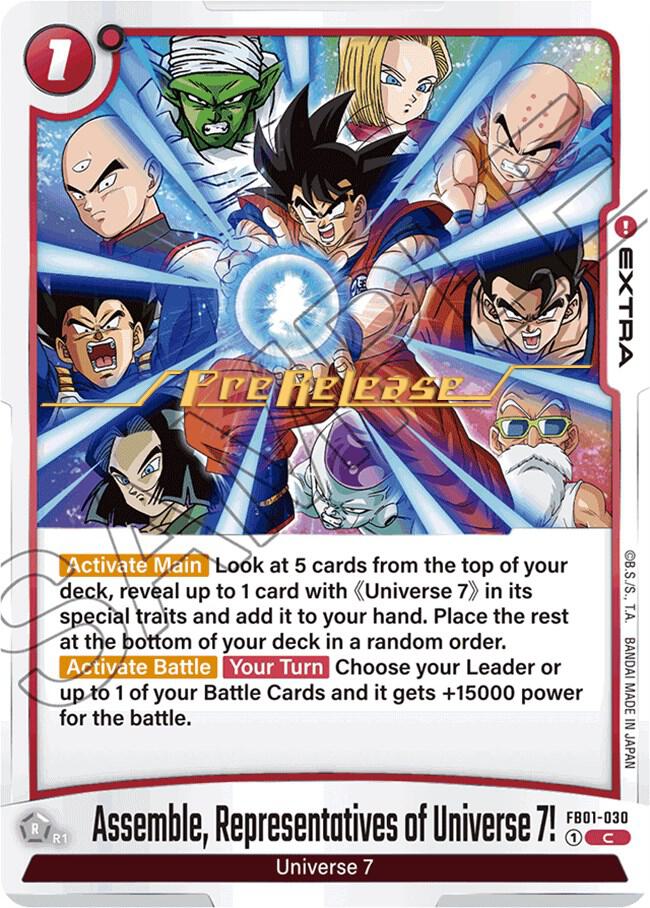 Assemble, Representatives of Universe 7!, Awakened Pulse Pre-Release Cards FB01-030
