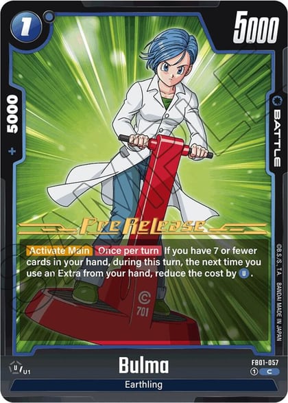 Bulma, Awakened Pulse Pre-Release Cards FB01-057