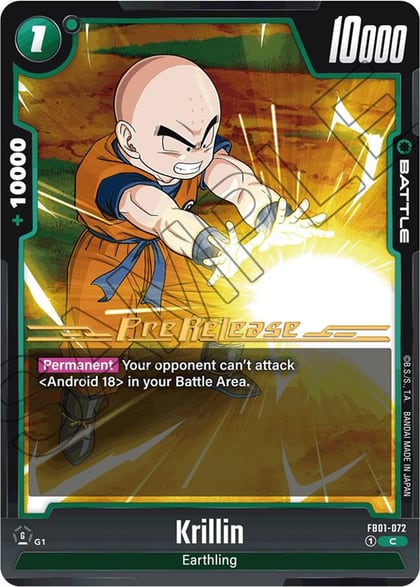 Krillin - FB01-072, Awakened Pulse Pre-Release Cards FB01-072
