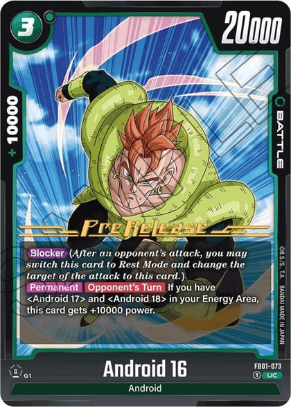 Android 16 - FB01-073, Awakened Pulse Pre-Release Cards FB01-073