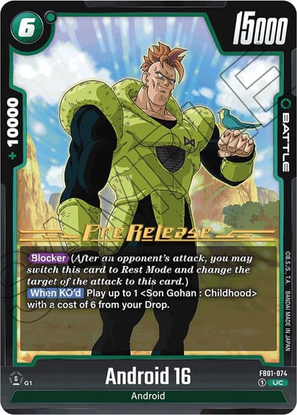 Android 16 - FB01-074, Awakened Pulse Pre-Release Cards FB01-074