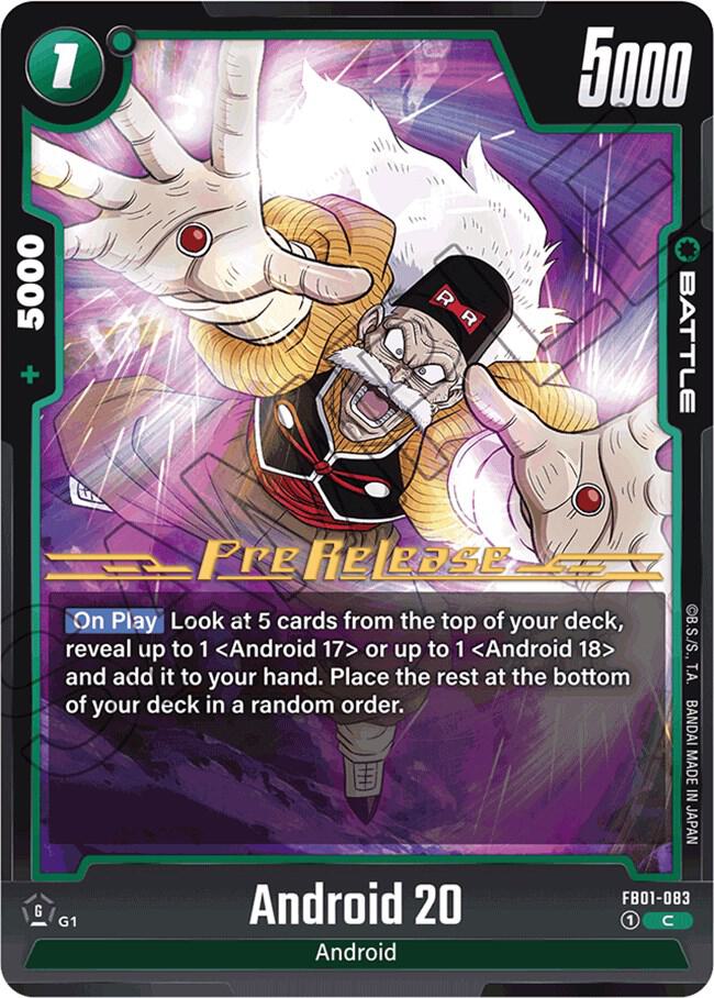 Android 20 - FB01-083, Awakened Pulse Pre-Release Cards FB01-083