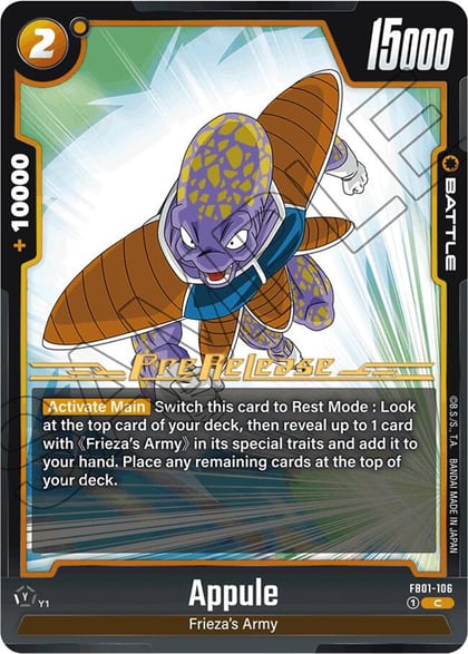 Appule, Awakened Pulse Pre-Release Cards FB01-106