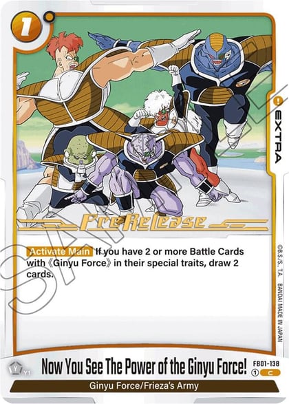 Now You See The Power of the Ginyu Force!, Awakened Pulse Pre-Release Cards FB01-138