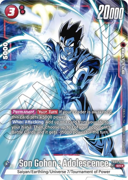 Son Gohan : Adolescence - FB02-018 (Alternate Art), Blazing Aura FB02-018