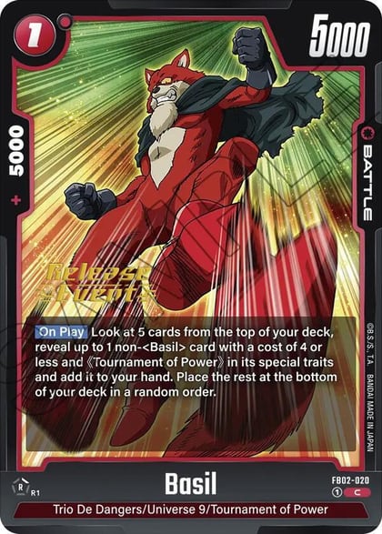 Basil, Blazing Aura Release Event Cards FB02-020