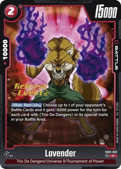 Lavender, Blazing Aura Release Event Cards FB02-028