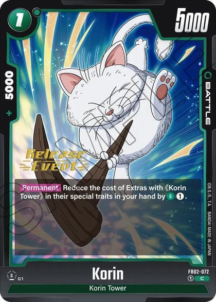 Korin, Blazing Aura Release Event Cards FB02-072