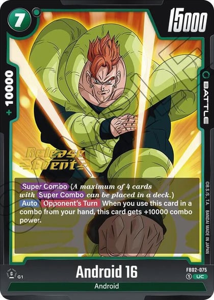 Android 16, Blazing Aura Release Event Cards FB02-075