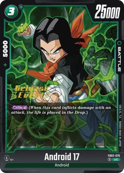 Android 17 - FB02-076, Blazing Aura Release Event Cards FB02-076