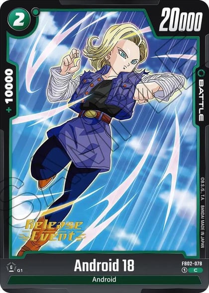 Android 18 - FB02-078, Blazing Aura Release Event Cards FB02-078