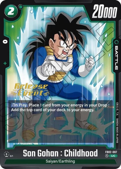 Son Gohan : Childhood - FB02-087, Blazing Aura Release Event Cards FB02-087
