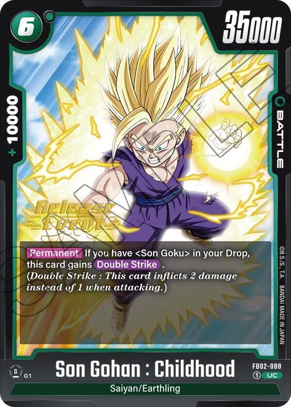 Son Gohan : Childhood - FB02-088, Blazing Aura Release Event Cards FB02-088