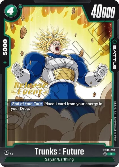Trunks : Future - FB02-092, Blazing Aura Release Event Cards FB02-092