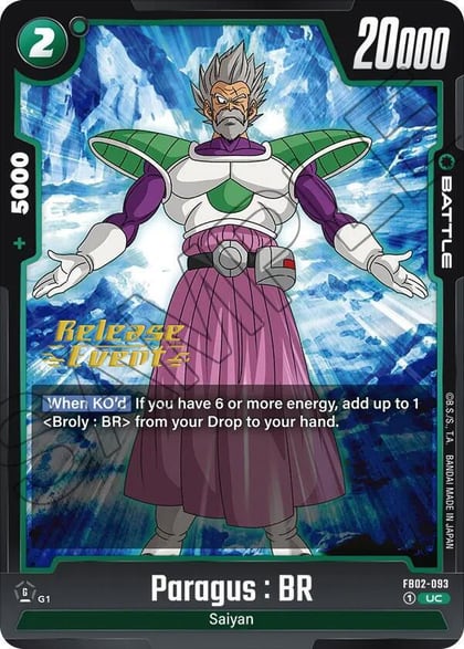 Paragus : BR, Blazing Aura Release Event Cards FB02-093