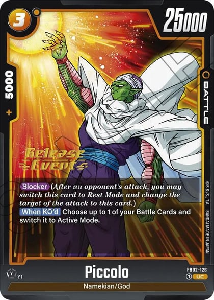 Piccolo - FB02-126, Blazing Aura Release Event Cards FB02-126