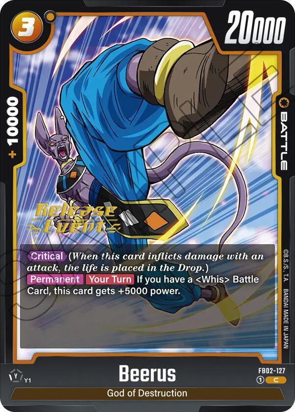 Beerus - FB02-127, Blazing Aura Release Event Cards FB02-127