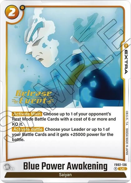 Blue Power Awakening, Blazing Aura Release Event Cards FB02-136
