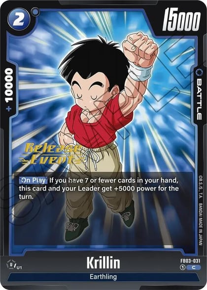 Krillin, Raging Roar Release Event Cards FB03-031