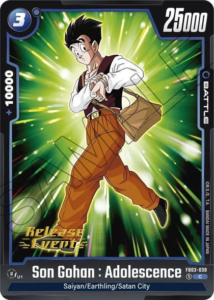Son Gohan : Adolescence - FB03-038, Raging Roar Release Event Cards FB03-038