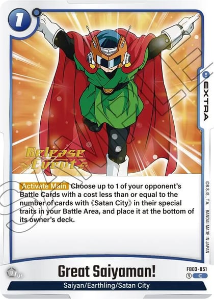 Great Saiyaman!, Raging Roar Release Event Cards FB03-051
