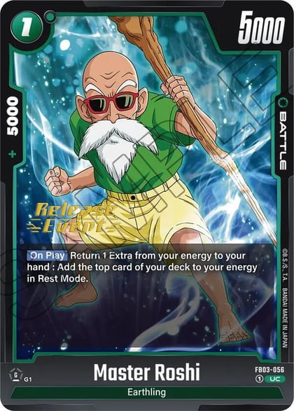 Master Roshi, Raging Roar Release Event Cards FB03-056
