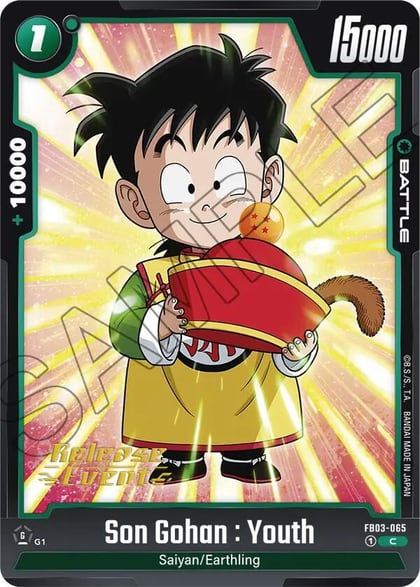 Son Gohan : Youth - FB03-065, Raging Roar Release Event Cards FB03-065
