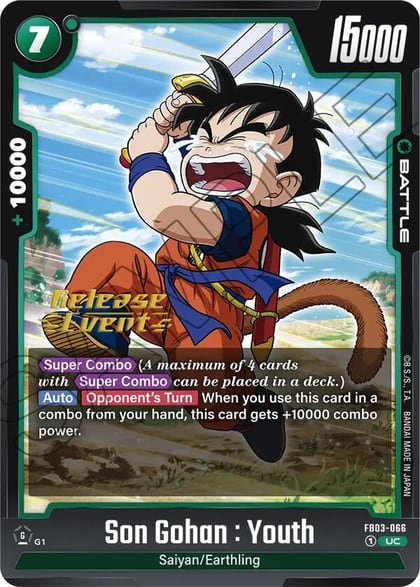 Son Gohan : Youth - FB03-066, Raging Roar Release Event Cards FB03-066