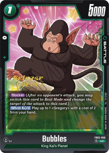 Bubbles, Raging Roar Release Event Cards FB03-068