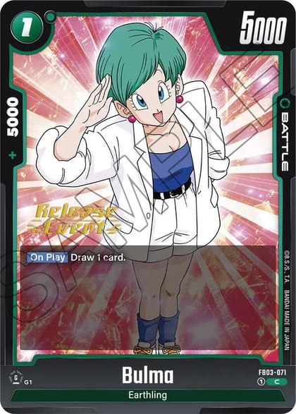 Bulma - FB03-071, Raging Roar Release Event Cards FB03-071