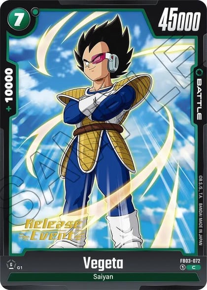 Vegeta - FB03-072, Raging Roar Release Event Cards FB03-072