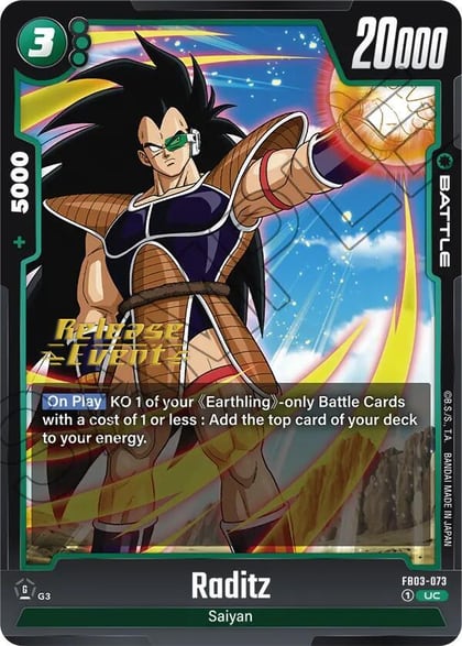 Raditz - FB03-073, Raging Roar Release Event Cards FB03-073