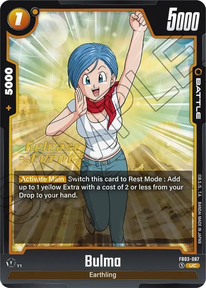 Bulma - FB03-087, Raging Roar Release Event Cards FB03-087