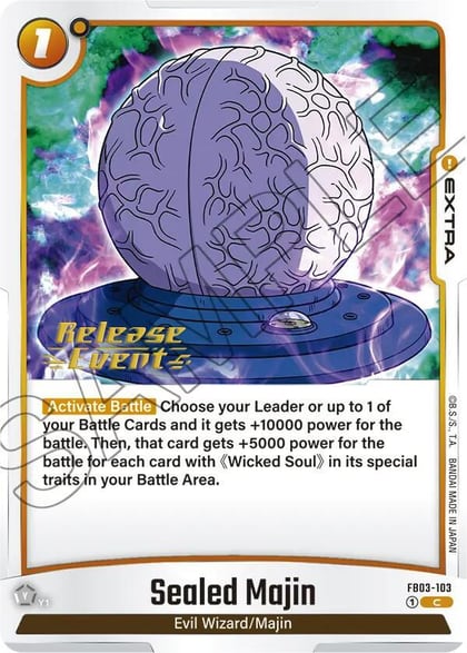 Sealed Majin, Raging Roar Release Event Cards FB03-103