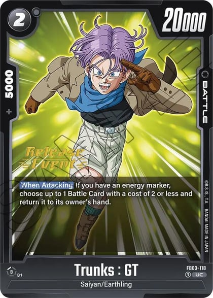 Trunks : GT - FB03-118, Raging Roar Release Event Cards FB03-118