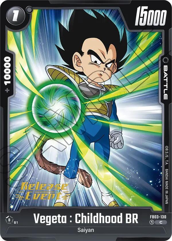 Vegeta : Childhood BR, Raging Roar Release Event Cards FB03-130