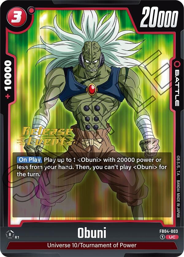 Obuni, Ultra Limit Release Event Cards FB04-003