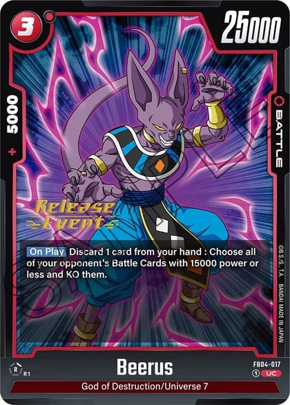 Beerus, Ultra Limit Release Event Cards FB04-017
