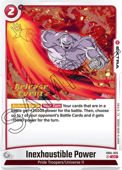 Inexhaustible Power, Ultra Limit Release Event Cards FB04-025