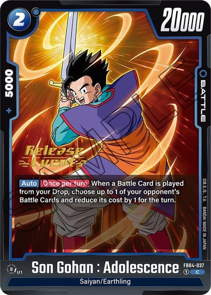 Son Gohan : Adolescence - FB04-037, Ultra Limit Release Event Cards FB04-037