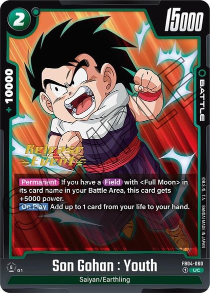 Son Gohan : Youth, Ultra Limit Release Event Cards FB04-060