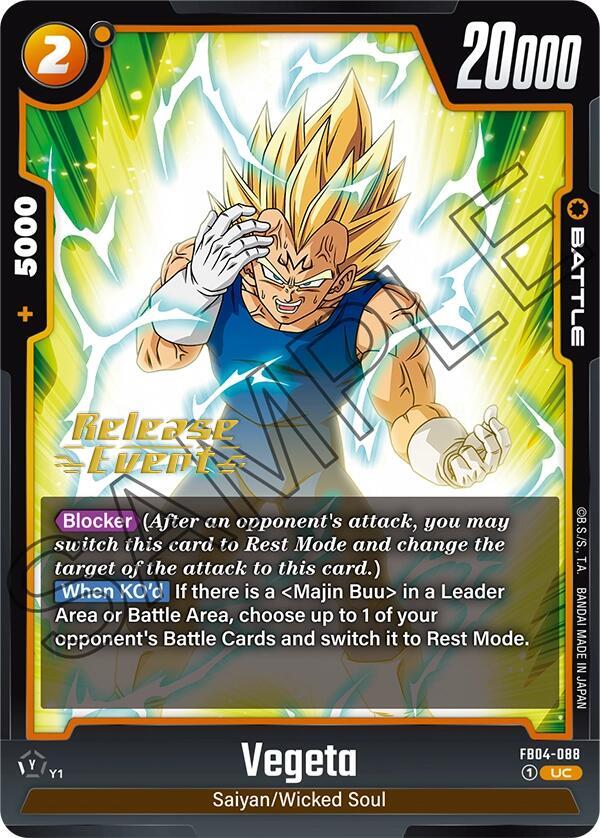 Vegeta - FB04-088, Ultra Limit Release Event Cards FB04-088