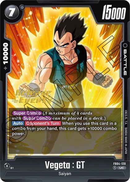 Vegeta : GT, Ultra Limit Release Event Cards FB04-120