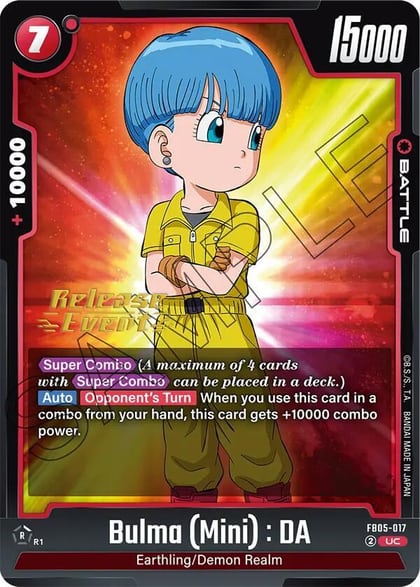 Bulma (Mini) : DA, New Adventure Release Event Cards FB05-017