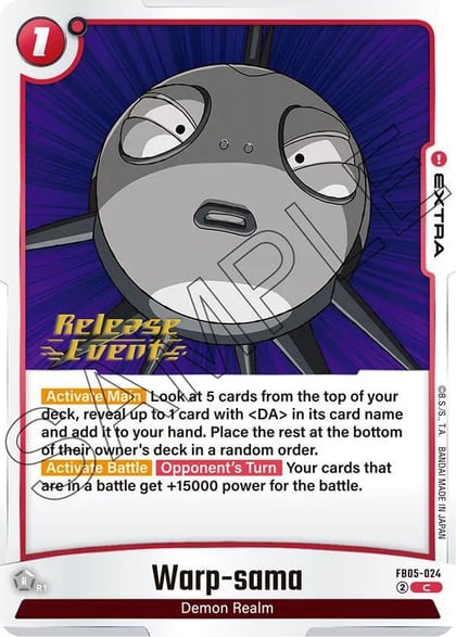 Warp-sama, New Adventure Release Event Cards FB05-024
